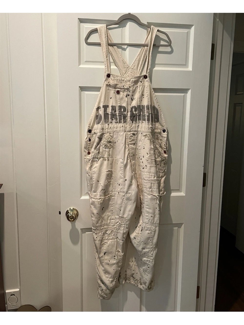 Magnolia Pearl Cream 'STAR CHILD' Painter-Style Overalls